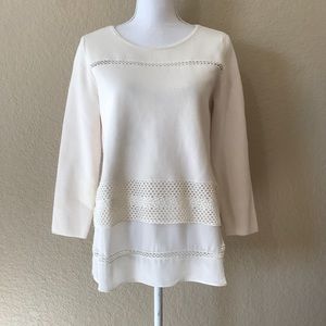 LOFT Cream Crew Neck Sweater